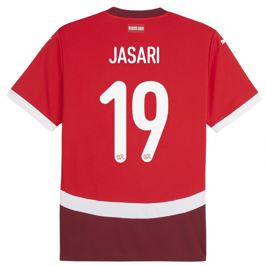 Gyermek Labdarúgás Svájc Ardon Jasari #19 Piros Hazai Jersey 24-26 Mez Póló Ing