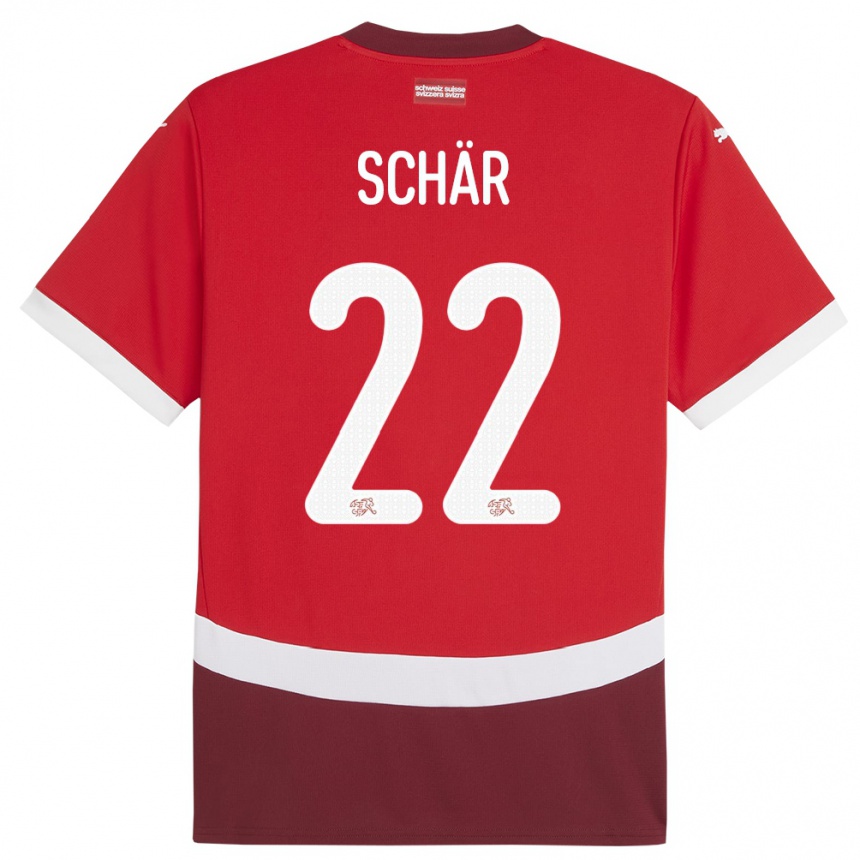 Gyermek Labdarúgás Svájc Fabian Schar #22 Piros Hazai Jersey 24-26 Mez Póló Ing