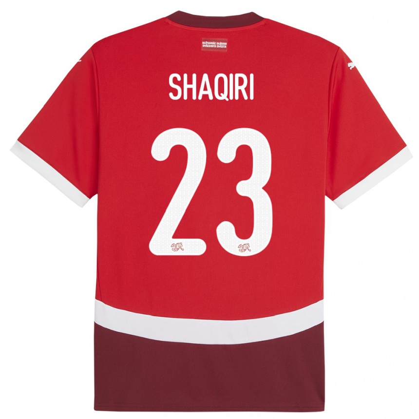 Gyermek Labdarúgás Svájc Xherdan Shaqiri #23 Piros Hazai Jersey 24-26 Mez Póló Ing