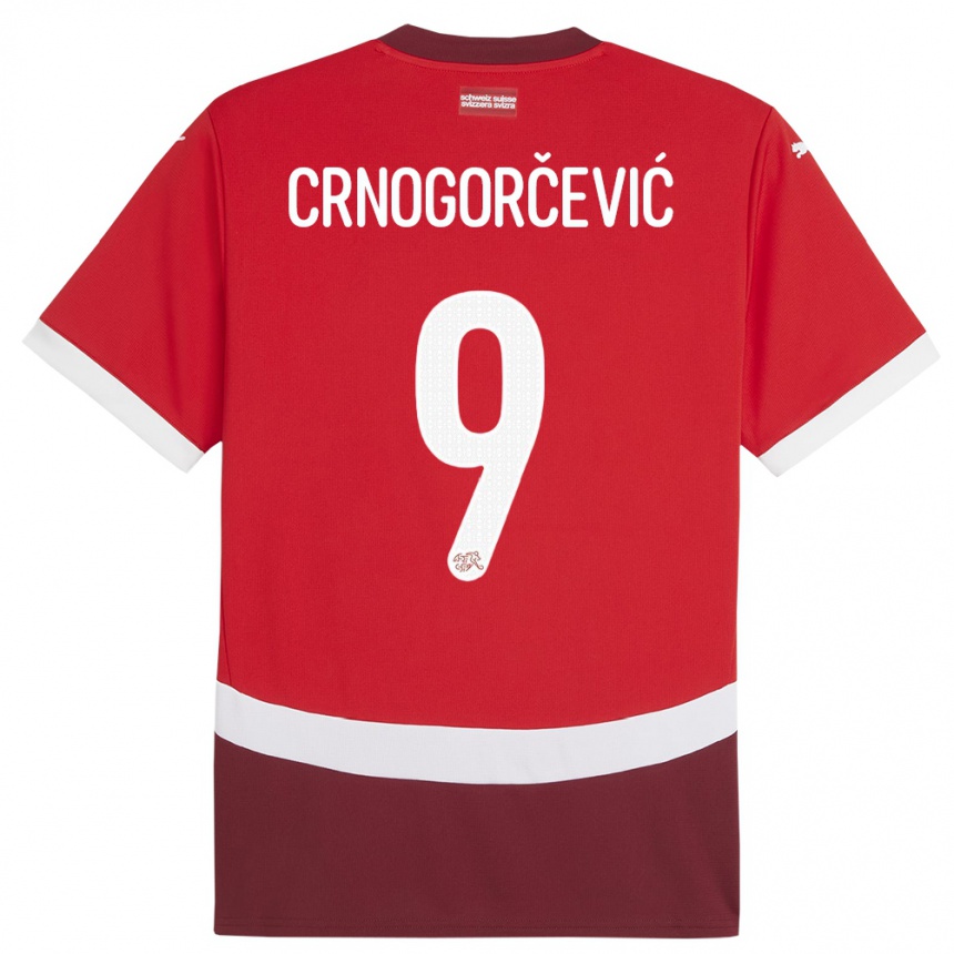 Gyermek Labdarúgás Svájc Ana Maria Crnogorcevic #9 Piros Hazai Jersey 24-26 Mez Póló Ing