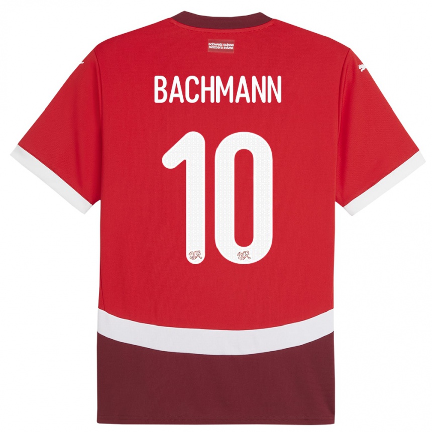 Gyermek Labdarúgás Svájc Ramona Bachmann #10 Piros Hazai Jersey 24-26 Mez Póló Ing