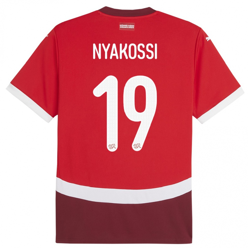 Gyermek Labdarúgás Svájc Roggerio Nyakossi #19 Piros Hazai Jersey 24-26 Mez Póló Ing