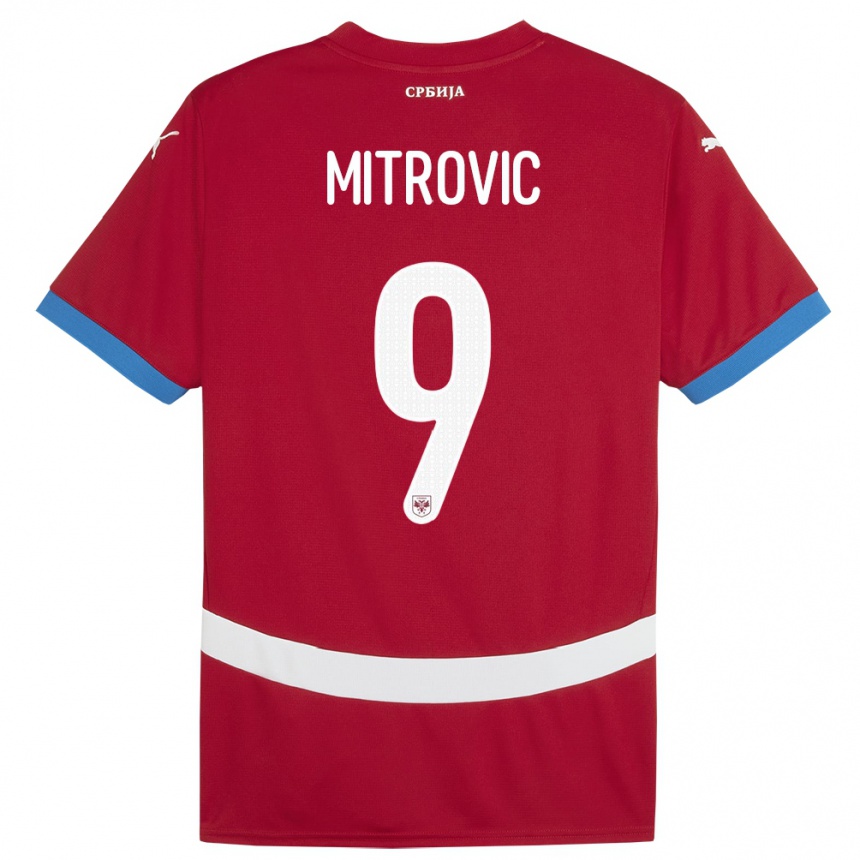 Gyermek Labdarúgás Szerbia Aleksandar Mitrovic #9 Piros Hazai Jersey 24-26 Mez Póló Ing