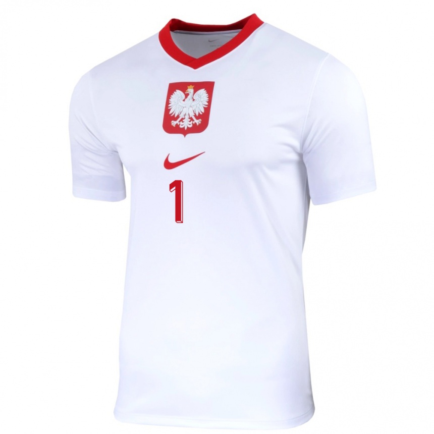 Gyermek Labdarúgás Lengyelország Wojciech Szczesny #1 Fehér Hazai Jersey 24-26 Mez Póló Ing