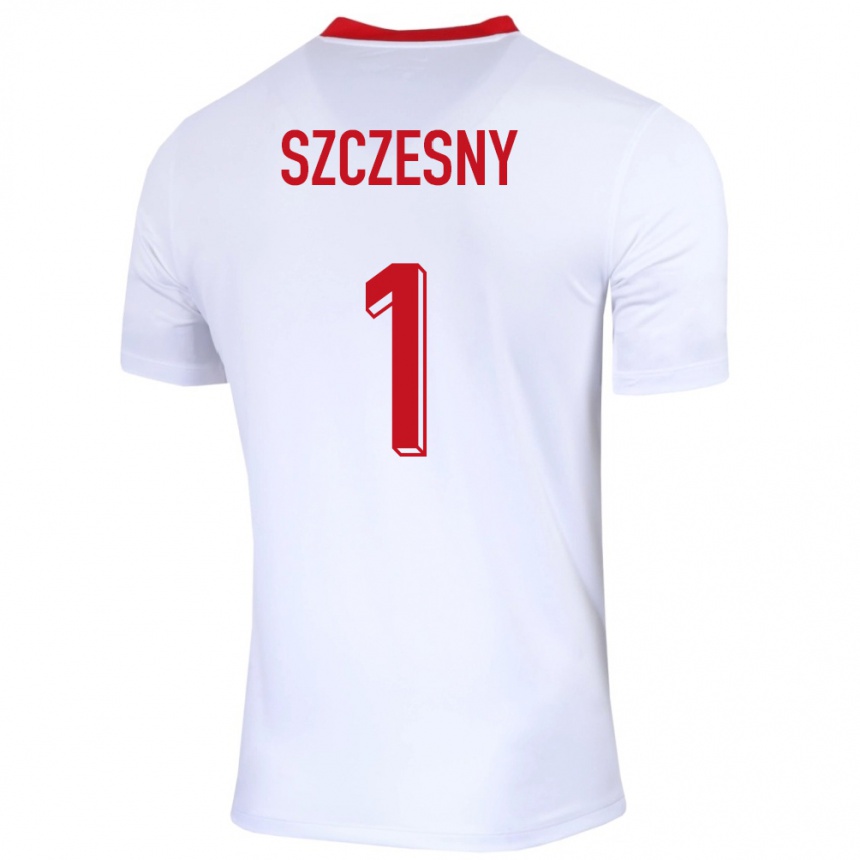 Gyermek Labdarúgás Lengyelország Wojciech Szczesny #1 Fehér Hazai Jersey 24-26 Mez Póló Ing