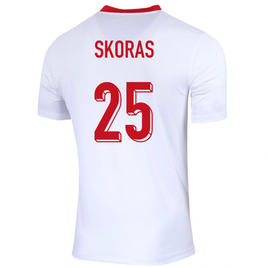 Gyermek Labdarúgás Lengyelország Michal Skoras #25 Fehér Hazai Jersey 24-26 Mez Póló Ing