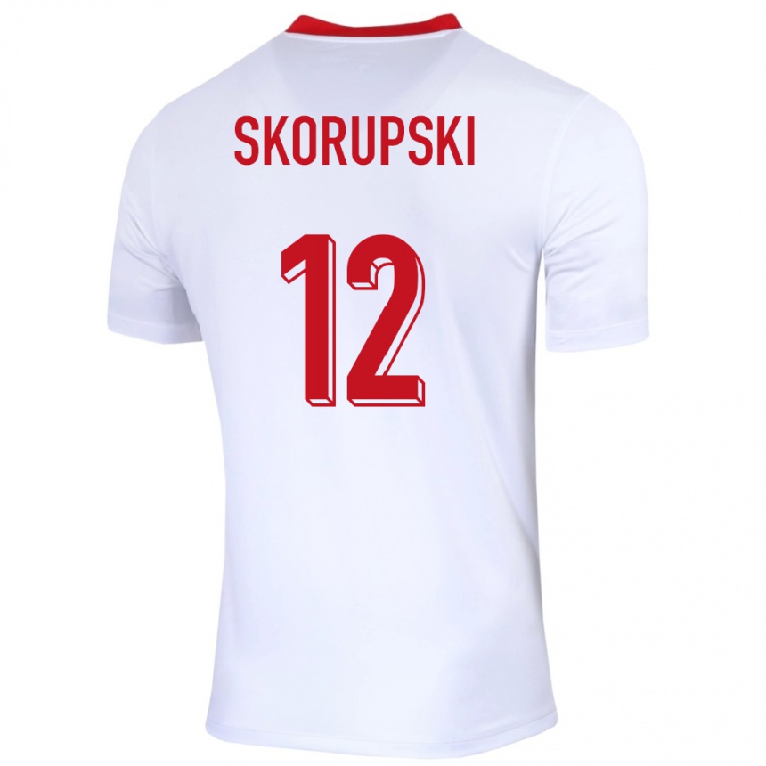 Gyermek Labdarúgás Lengyelország Lukasz Skorupski #12 Fehér Hazai Jersey 24-26 Mez Póló Ing