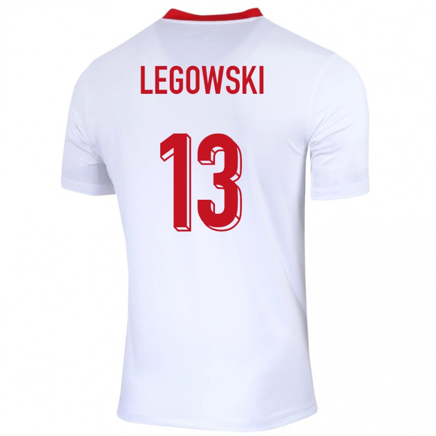 Gyermek Labdarúgás Lengyelország Mateusz Legowski #13 Fehér Hazai Jersey 24-26 Mez Póló Ing