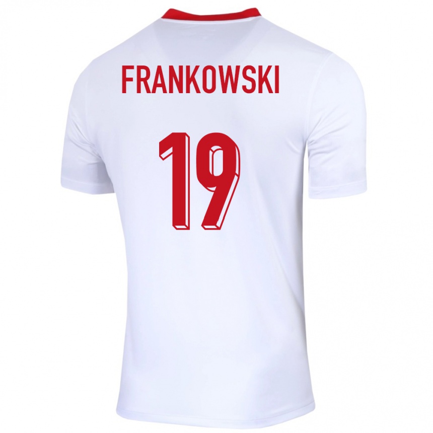 Gyermek Labdarúgás Lengyelország Przemyslaw Frankowski #19 Fehér Hazai Jersey 24-26 Mez Póló Ing