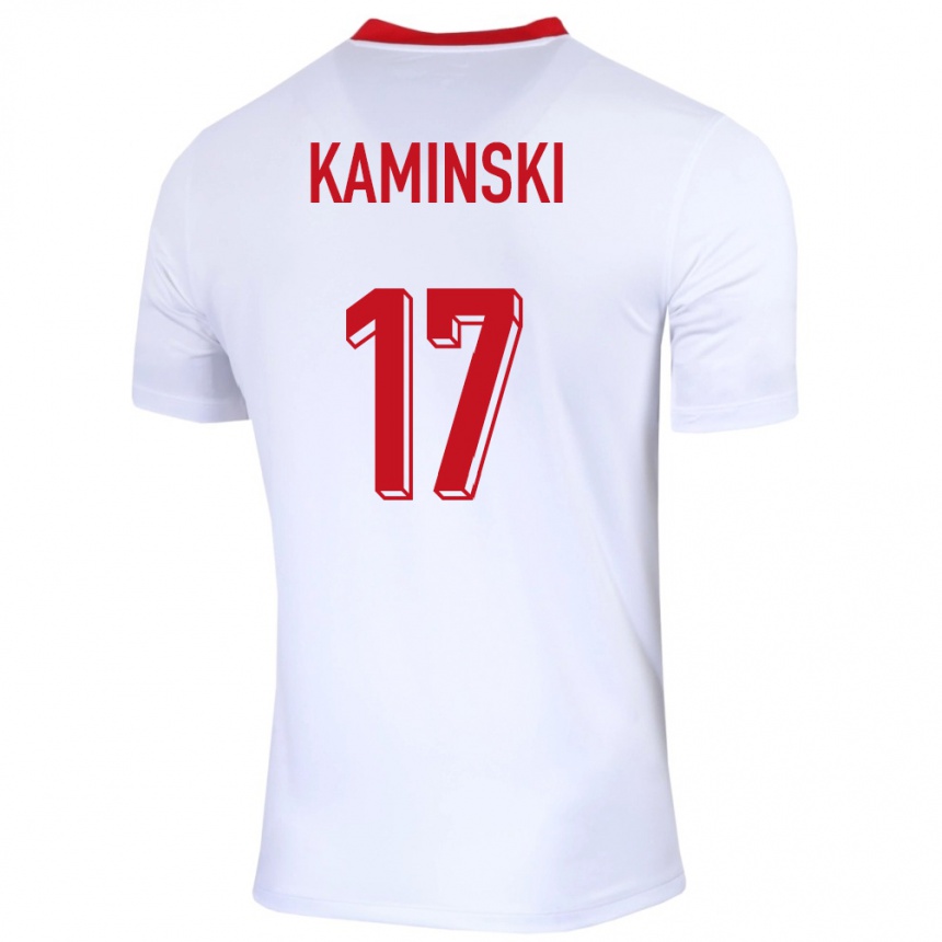 Gyermek Labdarúgás Lengyelország Jakub Kaminski #17 Fehér Hazai Jersey 24-26 Mez Póló Ing