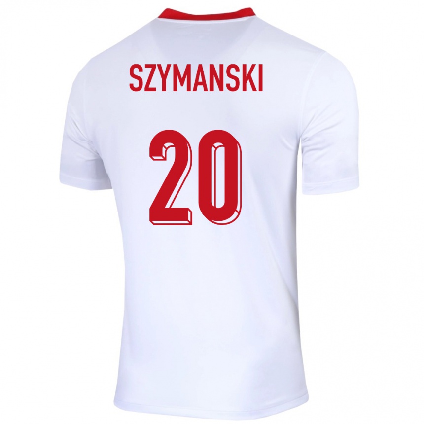 Gyermek Labdarúgás Lengyelország Sebastian Szymanski #20 Fehér Hazai Jersey 24-26 Mez Póló Ing