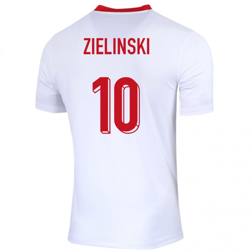 Gyermek Labdarúgás Lengyelország Piotr Zielinski #10 Fehér Hazai Jersey 24-26 Mez Póló Ing