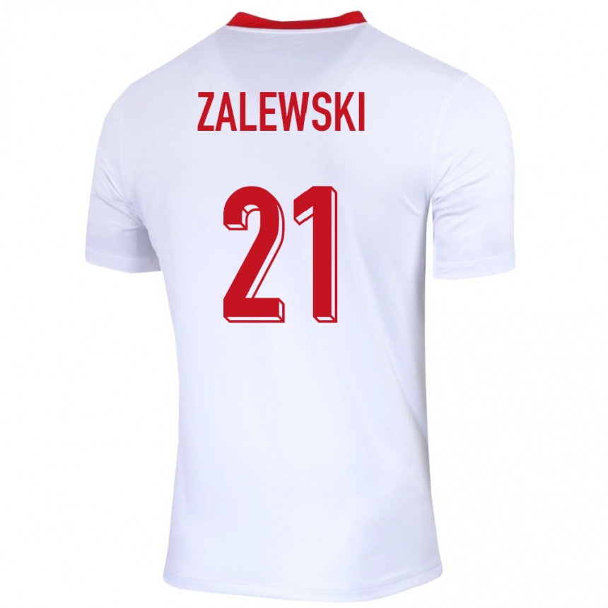 Gyermek Labdarúgás Lengyelország Nicola Zalewski #21 Fehér Hazai Jersey 24-26 Mez Póló Ing