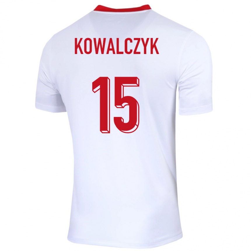 Gyermek Labdarúgás Lengyelország Mateusz Kowalczyk #15 Fehér Hazai Jersey 24-26 Mez Póló Ing