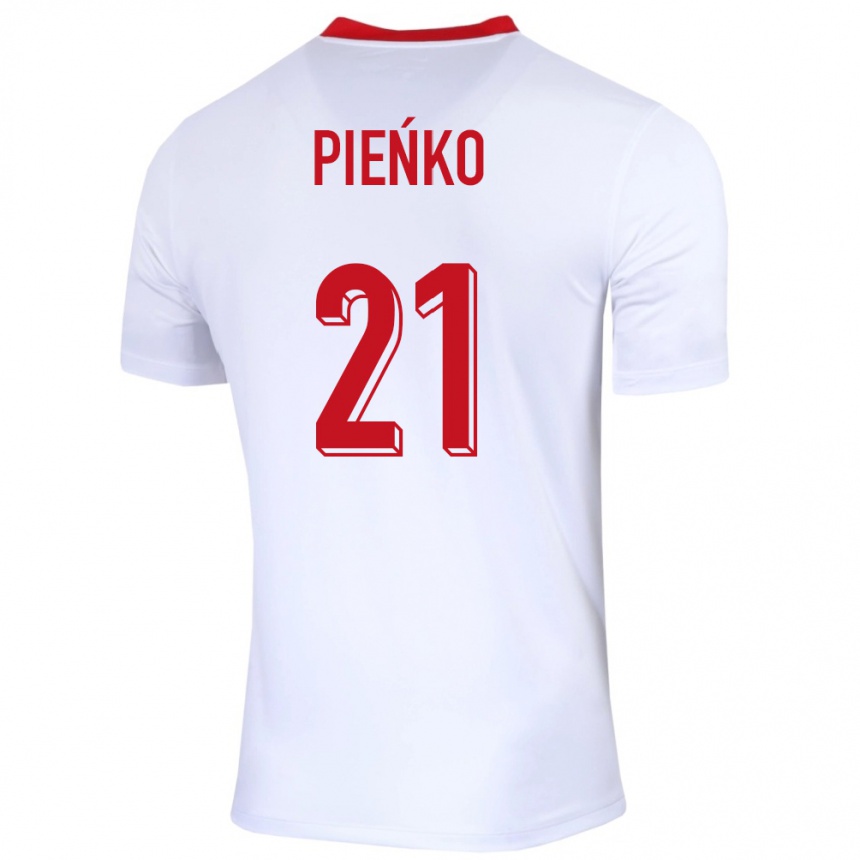 Gyermek Labdarúgás Lengyelország Tomasz Pienko #21 Fehér Hazai Jersey 24-26 Mez Póló Ing