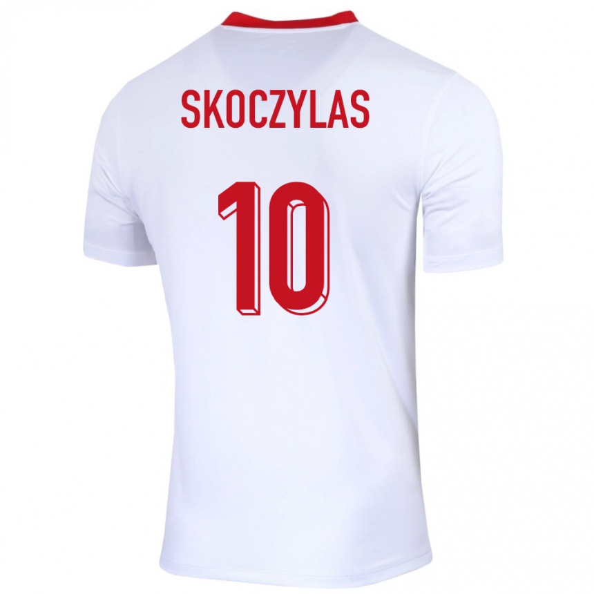 Gyermek Labdarúgás Lengyelország Mateusz Skoczylas #10 Fehér Hazai Jersey 24-26 Mez Póló Ing