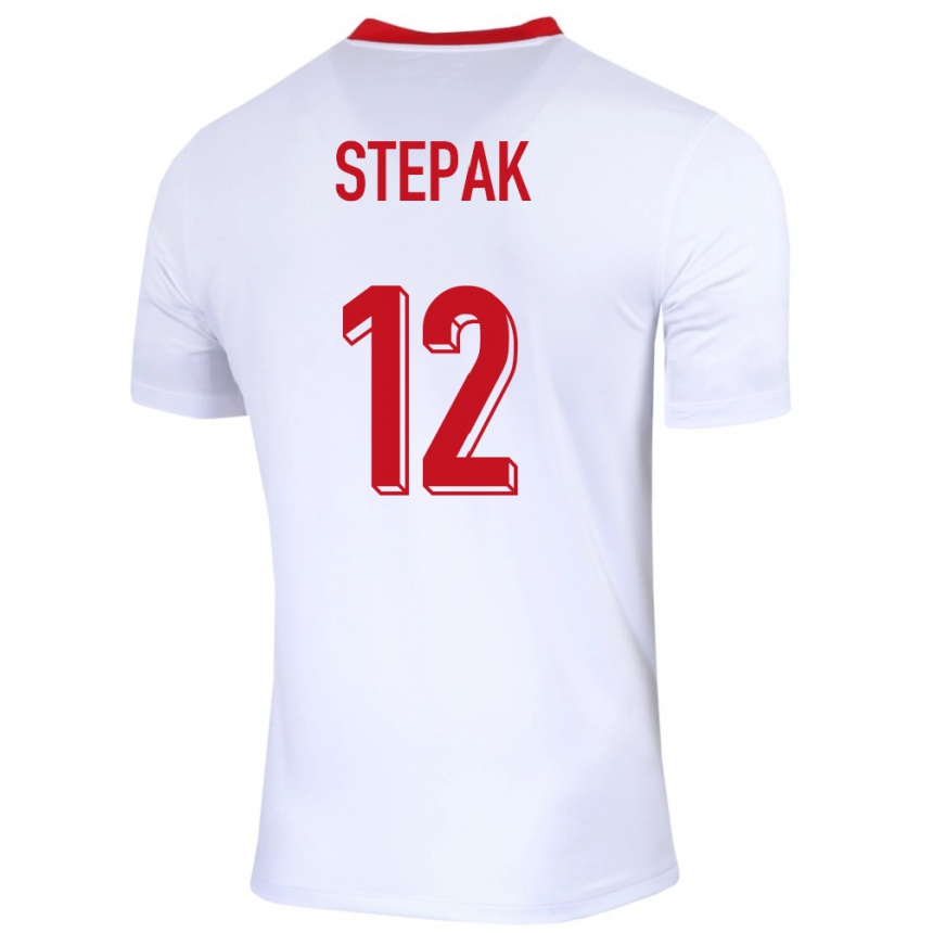 Gyermek Labdarúgás Lengyelország Jakub Stepak #12 Fehér Hazai Jersey 24-26 Mez Póló Ing