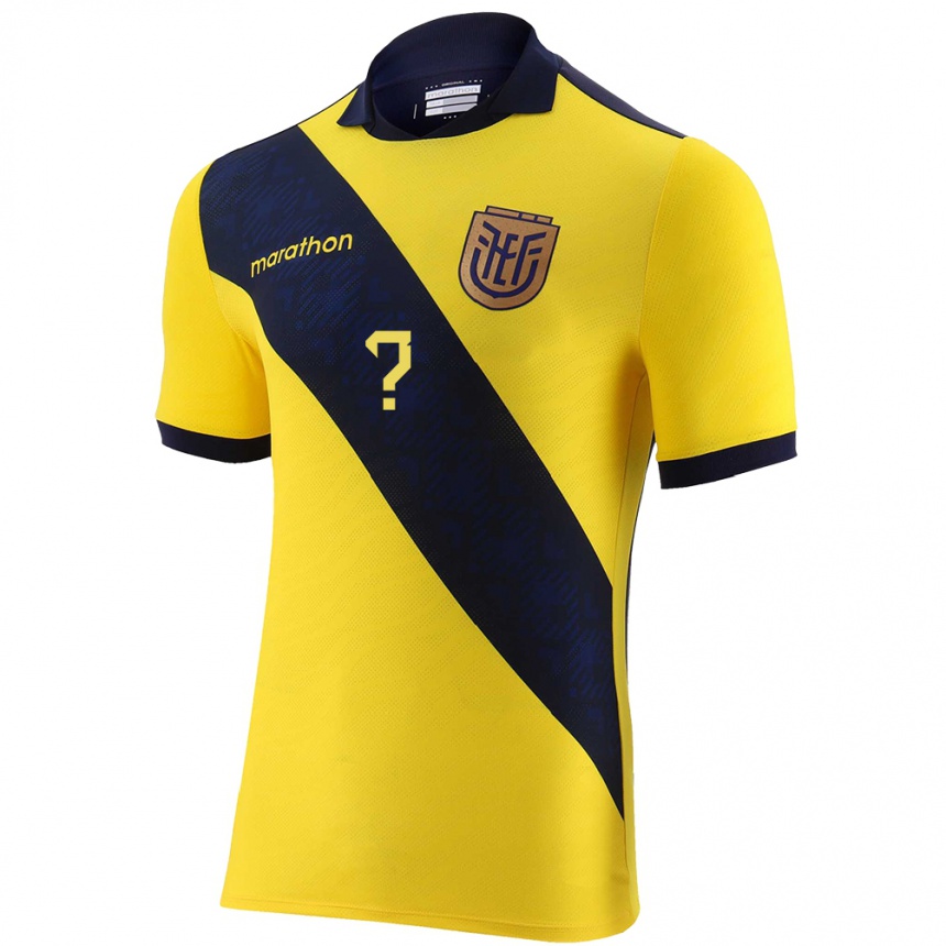 Gyermek Labdarúgás Ecuador Az Ön Neve #0 Sárga Hazai Jersey 24-26 Mez Póló Ing