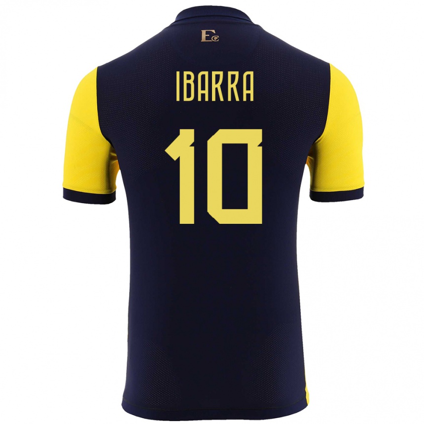 Gyermek Labdarúgás Ecuador Romario Ibarra #10 Sárga Hazai Jersey 24-26 Mez Póló Ing