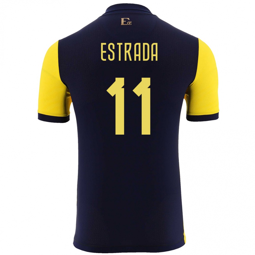 Gyermek Labdarúgás Ecuador Michael Estrada #11 Sárga Hazai Jersey 24-26 Mez Póló Ing