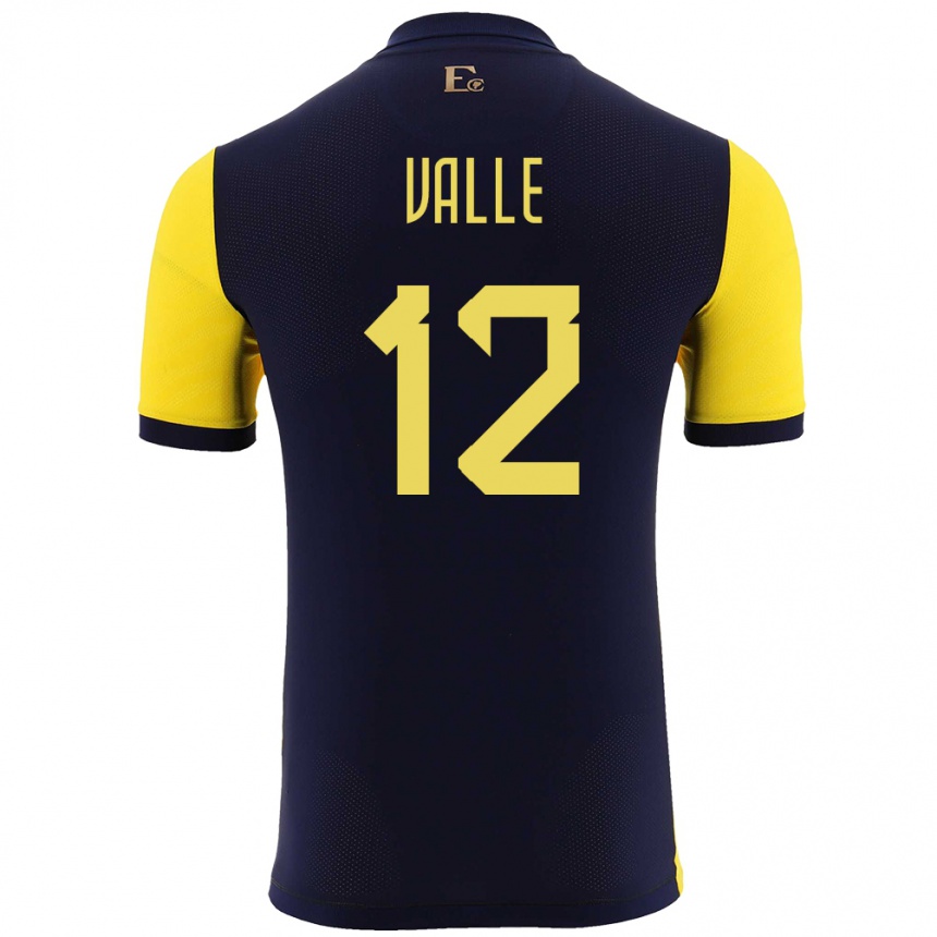 Gyermek Labdarúgás Ecuador Gonzalo Valle #12 Sárga Hazai Jersey 24-26 Mez Póló Ing