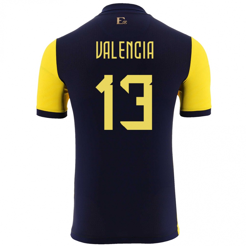 Gyermek Labdarúgás Ecuador Enner Valencia #13 Sárga Hazai Jersey 24-26 Mez Póló Ing