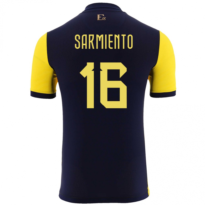 Gyermek Labdarúgás Ecuador Jeremy Sarmiento #16 Sárga Hazai Jersey 24-26 Mez Póló Ing