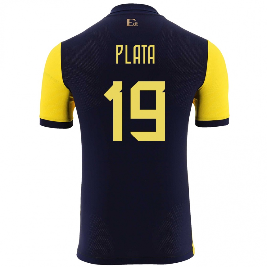 Gyermek Labdarúgás Ecuador Gonzalo Plata #19 Sárga Hazai Jersey 24-26 Mez Póló Ing