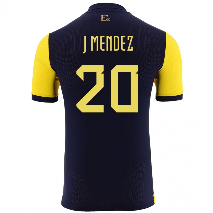 Gyermek Labdarúgás Ecuador Jhegson Mendez #20 Sárga Hazai Jersey 24-26 Mez Póló Ing