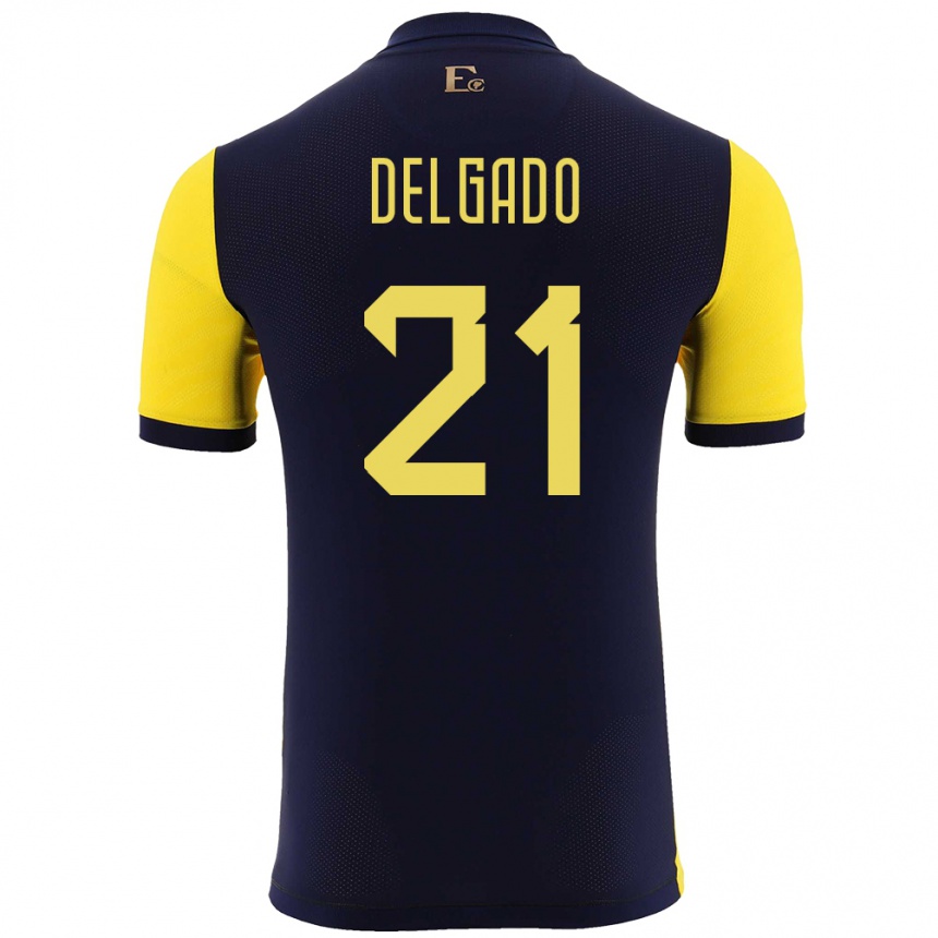 Gyermek Labdarúgás Ecuador Patrickson Delgado #21 Sárga Hazai Jersey 24-26 Mez Póló Ing