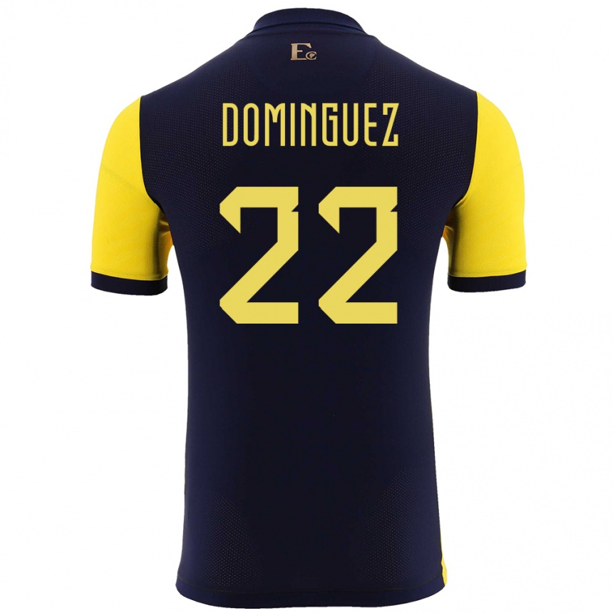 Gyermek Labdarúgás Ecuador Alexander Dominguez #22 Sárga Hazai Jersey 24-26 Mez Póló Ing