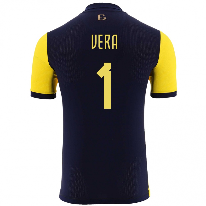 Gyermek Labdarúgás Ecuador Andrea Vera #1 Sárga Hazai Jersey 24-26 Mez Póló Ing