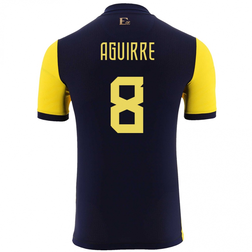 Gyermek Labdarúgás Ecuador Marthina Aguirre #8 Sárga Hazai Jersey 24-26 Mez Póló Ing