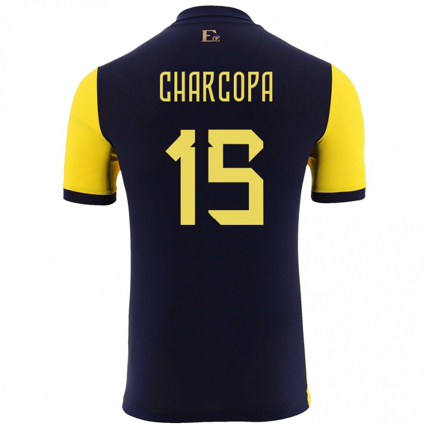 Gyermek Labdarúgás Ecuador Nicole Charcopa #15 Sárga Hazai Jersey 24-26 Mez Póló Ing