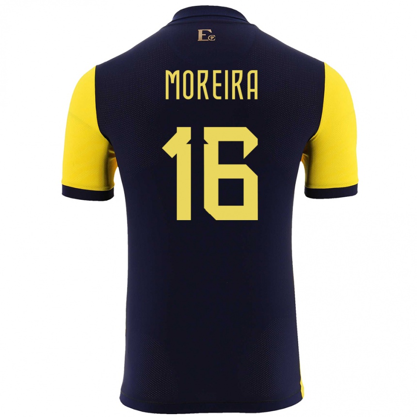 Gyermek Labdarúgás Ecuador Ligia Moreira #16 Sárga Hazai Jersey 24-26 Mez Póló Ing