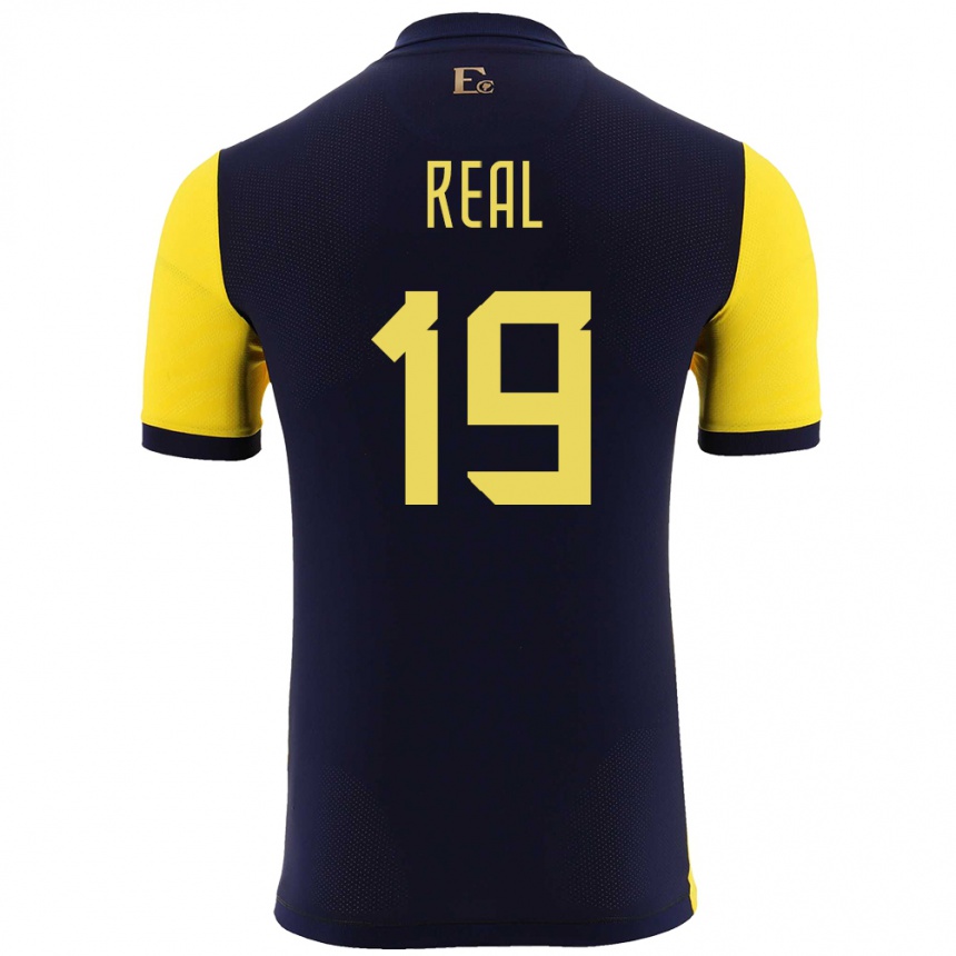 Gyermek Labdarúgás Ecuador Kerlly Real #19 Sárga Hazai Jersey 24-26 Mez Póló Ing