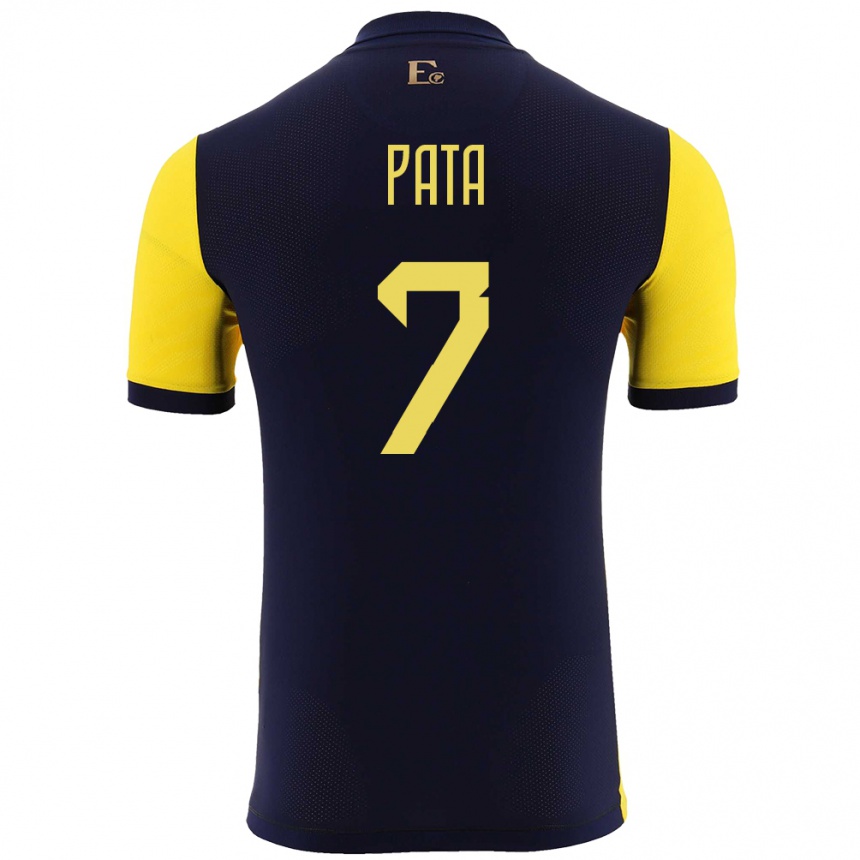 Gyermek Labdarúgás Ecuador Emerson Pata #7 Sárga Hazai Jersey 24-26 Mez Póló Ing