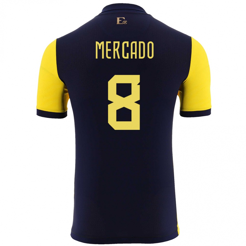 Gyermek Labdarúgás Ecuador Patrik Mercado #8 Sárga Hazai Jersey 24-26 Mez Póló Ing