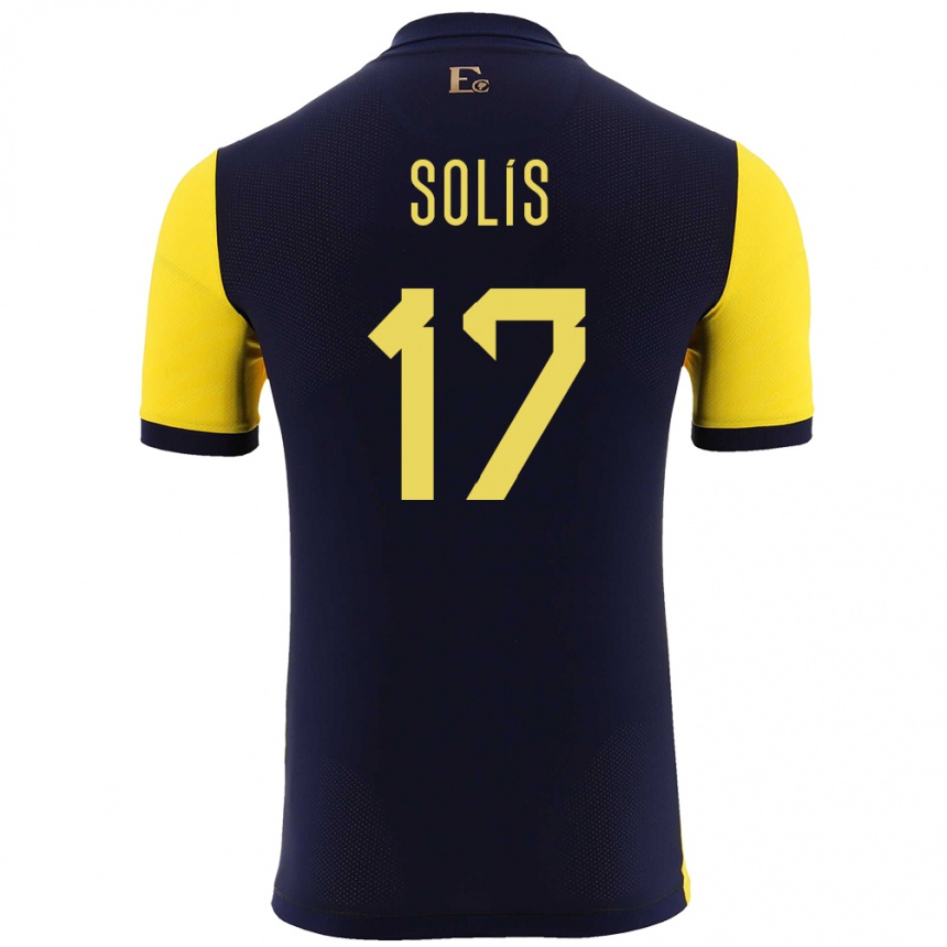 Gyermek Labdarúgás Ecuador Mathias Solis #17 Sárga Hazai Jersey 24-26 Mez Póló Ing