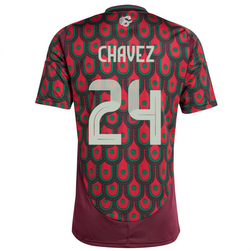 Gyermek Labdarúgás Mexikó Luis Chavez #24 Gesztenyebarna Hazai Jersey 24-26 Mez Póló Ing