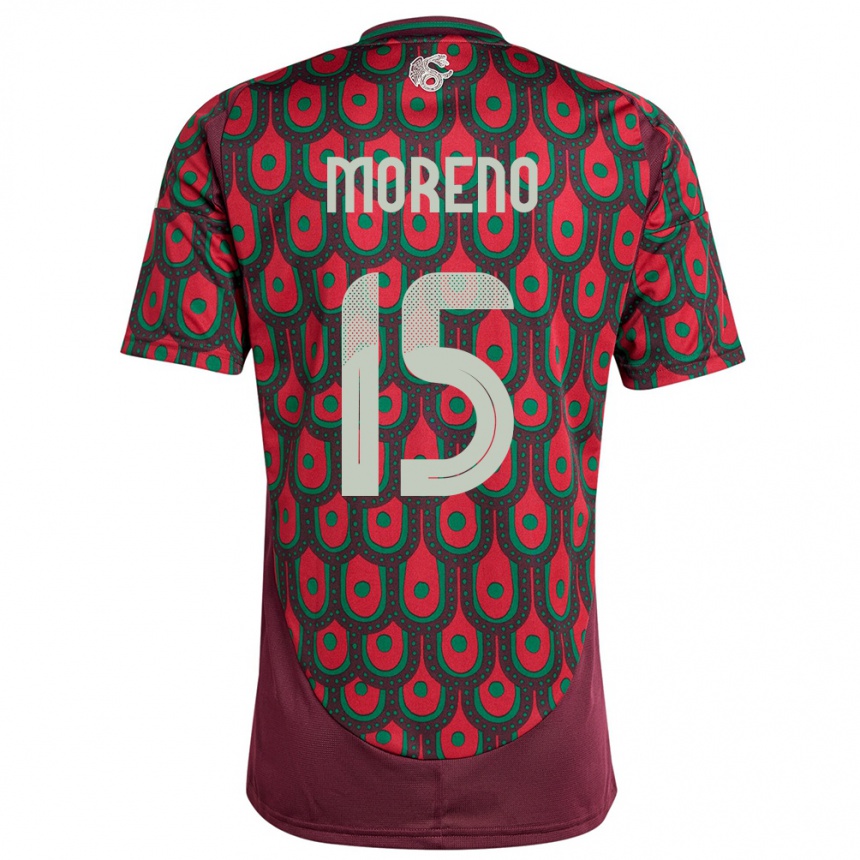 Gyermek Labdarúgás Mexikó Hector Moreno #15 Gesztenyebarna Hazai Jersey 24-26 Mez Póló Ing