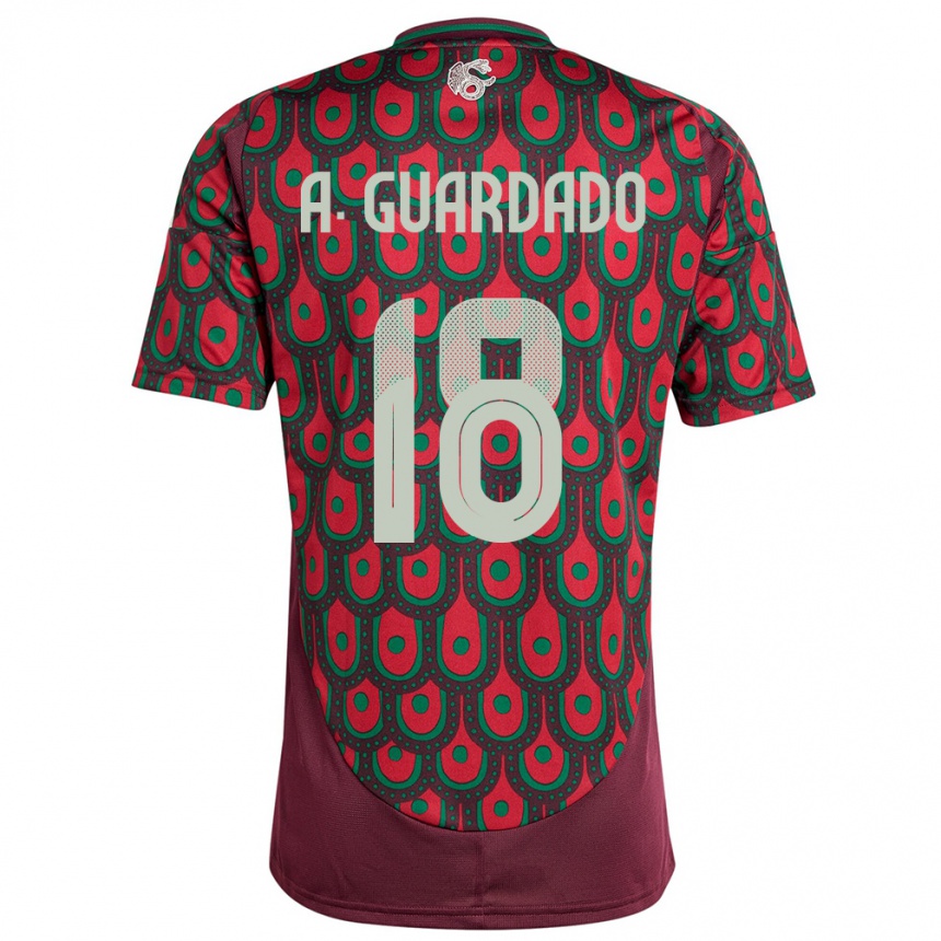 Gyermek Labdarúgás Mexikó Andres Guardado #18 Gesztenyebarna Hazai Jersey 24-26 Mez Póló Ing