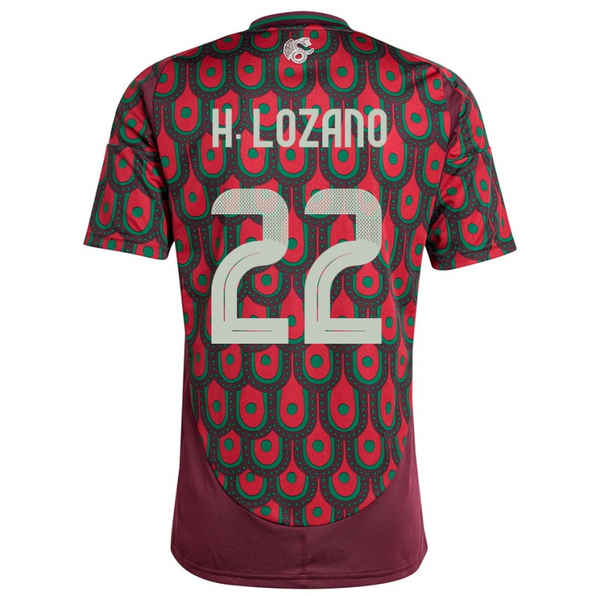 Gyermek Labdarúgás Mexikó Hirving Lozano #22 Gesztenyebarna Hazai Jersey 24-26 Mez Póló Ing