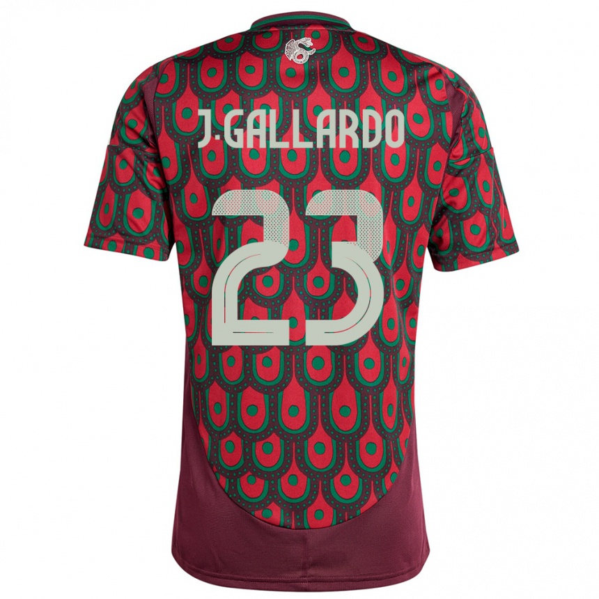 Gyermek Labdarúgás Mexikó Jesus Gallardo #23 Gesztenyebarna Hazai Jersey 24-26 Mez Póló Ing