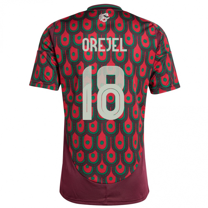 Gyermek Labdarúgás Mexikó Jocelyn Orejel #18 Gesztenyebarna Hazai Jersey 24-26 Mez Póló Ing