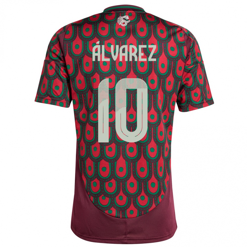 Gyermek Labdarúgás Mexikó Efrain Alvarez #10 Gesztenyebarna Hazai Jersey 24-26 Mez Póló Ing