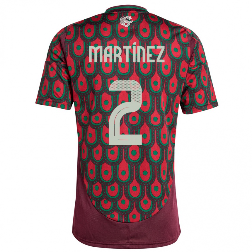 Gyermek Labdarúgás Mexikó Emilio Martinez #2 Gesztenyebarna Hazai Jersey 24-26 Mez Póló Ing