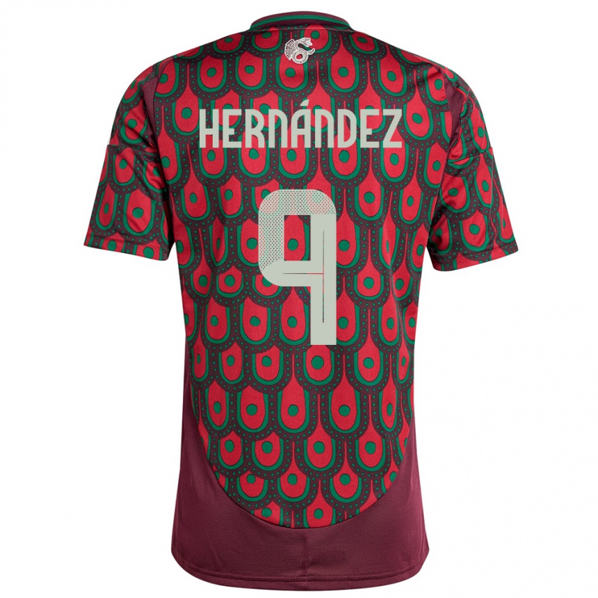 Gyermek Labdarúgás Mexikó Jesus Hernandez #9 Gesztenyebarna Hazai Jersey 24-26 Mez Póló Ing