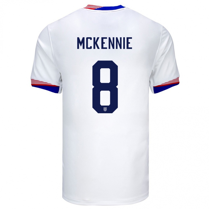 Gyermek Labdarúgás Egyesült Államok Weston Mckennie #8 Fehér Hazai Jersey 24-26 Mez Póló Ing