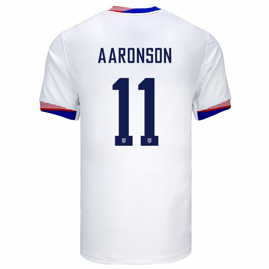 Gyermek Labdarúgás Egyesült Államok Brenden Aaronson #11 Fehér Hazai Jersey 24-26 Mez Póló Ing